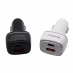 WegaCell Universal Dual Port Fast Charging USB-USB C Car Charger