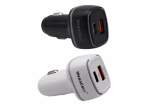 WegaCell Universal Dual Port Fast Charging USB-USB C Car Charger