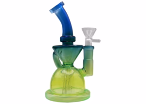 6" Double Step Color Design Mini Glass Recycler Water Pipe