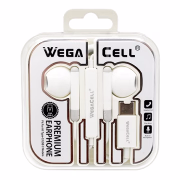 WegaCell USB-C In-Ear Stereo Earphone Noise Isolating Heavy Bass