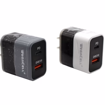 WegaCell Universal Dual Port Fast Charging USB-USB C Home Wall Charger