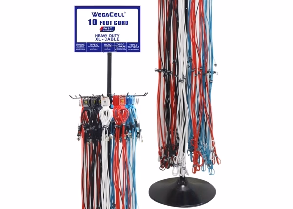 Metal Floor Display Rack for 10ft Chargers 16" x 16" x 64"