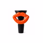 14mm Black Bowl with Colored Lip - Orange