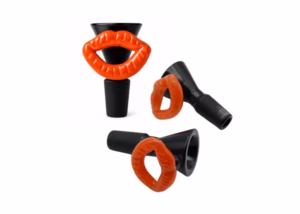 14mm Black Bowl with Colored Lip - Orange
