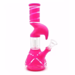 10" Frosted Zong Dome Perk Water Pipe - Pink