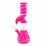 10" Frosted Zong Dome Perk Water Pipe - Pink