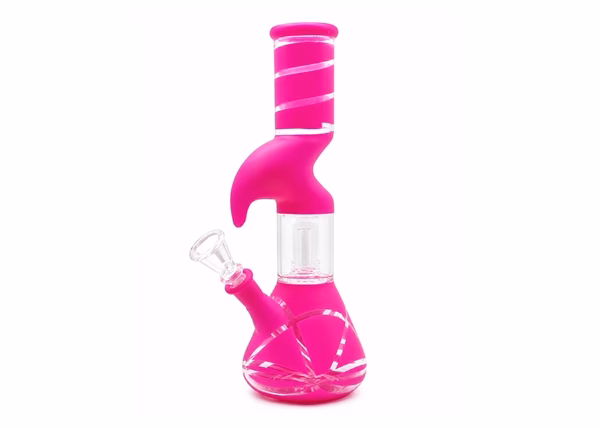 10" Frosted Zong Dome Perk Water Pipe - Pink