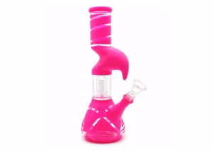 10" Frosted Zong Dome Perk Water Pipe - Pink