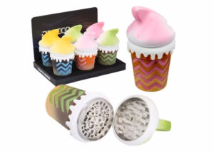 Ice Cream Cone Tobacco Grinder 6pk
