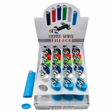 Lighter Shaped Pill Box - Solid 24pk