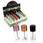 Glass Vial Bullet Snuffer with Adjustable Metal Spoon - 15mm x 40mm 30pk