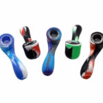10ct 4" Silicone Sherlock with Glass Bowl Hand Pipe Assortment