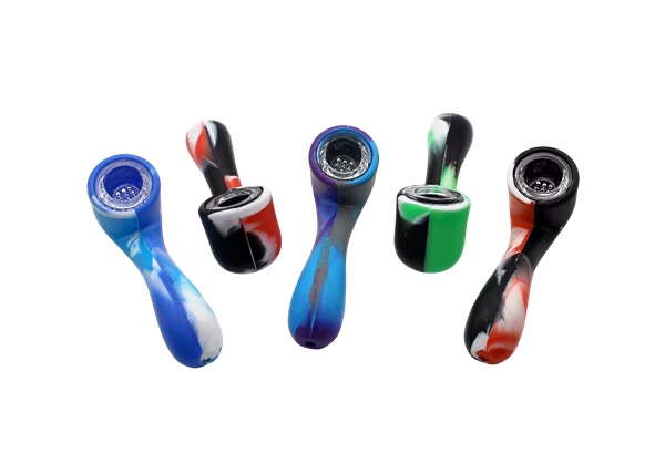 10ct 4" Silicone Sherlock with Glass Bowl Hand Pipe Assortment