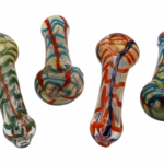 6ct 4" Silver Fumed Rod Art Hand Pipe
