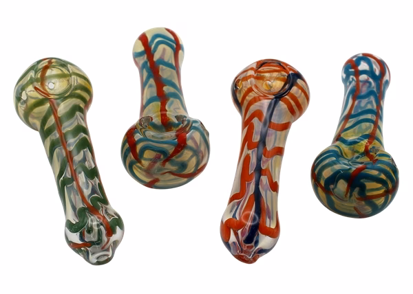 6ct 4" Silver Fumed Rod Art Hand Pipe