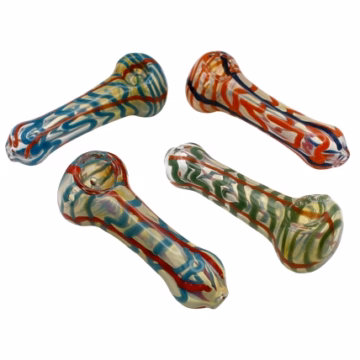 6ct 4" Silver Fumed Rod Art Hand Pipe