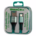 WegaCell Android Type C USB Braided Fast Charging 3 Ft TPE Data Cable