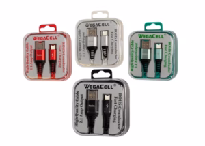 WegaCell Android Type C USB Braided Fast Charging 3 Ft TPE Data Cable