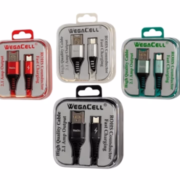 WegaCell Android Type C USB Braided Fast Charging 3 Ft TPE Data Cable