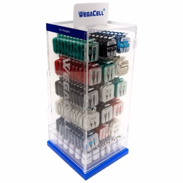 Phone Chargers Accessories LED Lockable Counter Display 190pcs