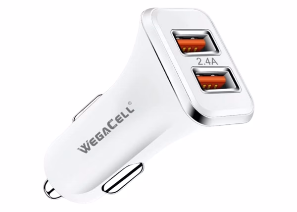 WegaCell Universal Dual Port Fast Charging USB - Car Charger