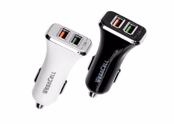 WegaCell Universal Dual Port Fast Charging USB - Car Charger