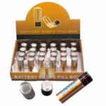 Battery Shape Pill Box Stash Container 24pk