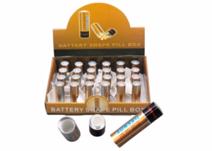 Battery Shape Pill Box Stash Container 24pk