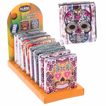Embossed Skull 100s PU Leather Case 8pk