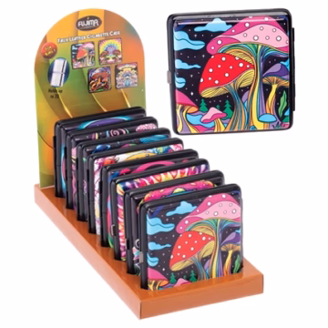 Trippy Mushrooms PU Leather Case - King 8pk
