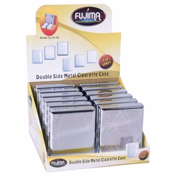 Double Sided Metal Cigarette Case 100mm 12pk