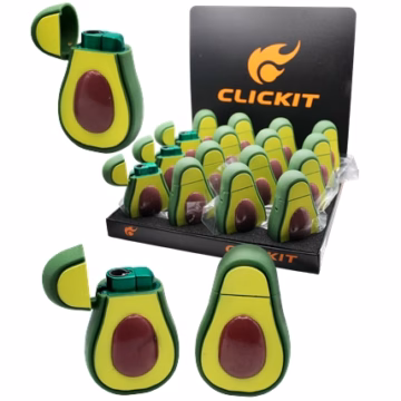 Click It Avocado Style Torch Lighter 16pk