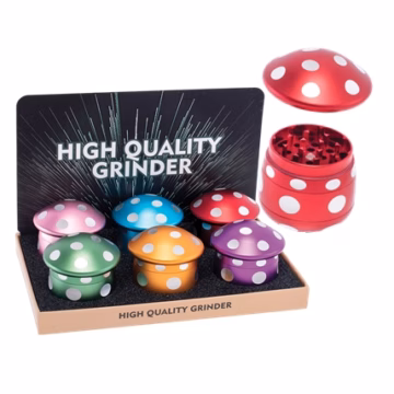 Mushroom Aluminum High Quality Grinder 6pk