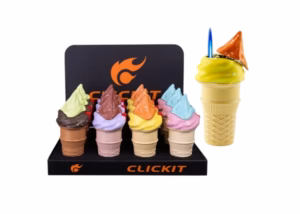Click It Ice Cream Cone Torch Lighter 12pk