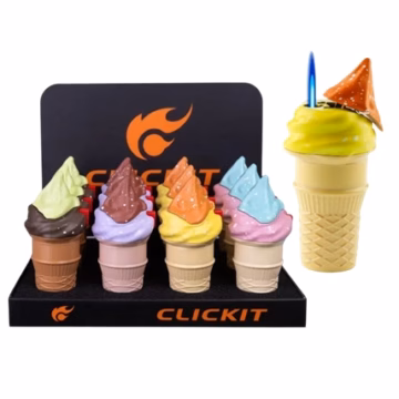 Click It Ice Cream Cone Torch Lighter 12pk