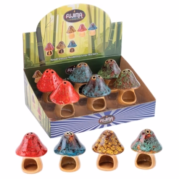 Small Glazed Mushroom Cone Burners 6pk