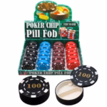 Poker Chip Shape Pill Box Stash Container 24pk