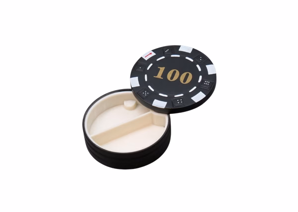 Poker Chip Shape Pill Box Stash Container 24pk