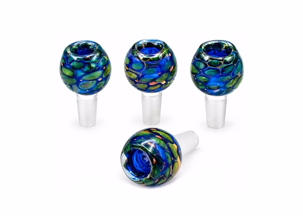 4ct 14mm Gold Fumed Art Double Glass Bowl