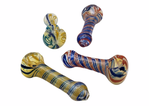 10ct 3" Assorted Design Twirls Art Hand Pipes