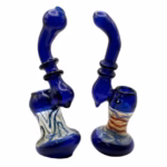 4ct 5.5" Double Rim Curvy Swirl Bubbler
