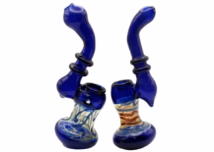 4ct 5.5" Double Rim Curvy Swirl Bubbler