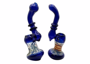 4ct 5.5" Double Rim Curvy Swirl Bubbler