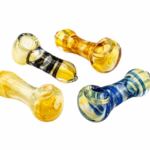 10ct 2.5″ Gold Fumed Heavy Body Art Hand Pipe