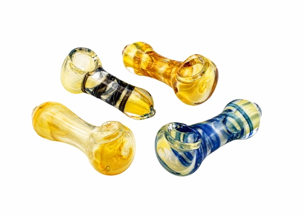 10ct 2.5″ Gold Fumed Heavy Body Art Hand Pipe