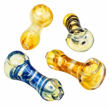 10ct 2.5″ Gold Fumed Heavy Body Art Hand Pipe