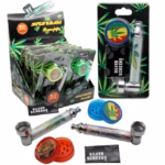 High Grade Brass Pipe Metal Pipe with Grinder - Leaf Design 12pk