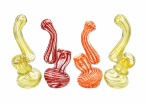 4ct 5" Mini Twisted Ribbon Clear Body Bubbler Assortment