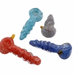 4ct 4" Mixed Frit Art Twisted Body Hand Pipe
