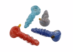 4ct 4" Mixed Frit Art Twisted Body Hand Pipe